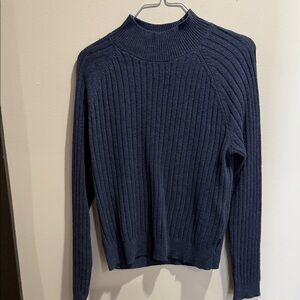 Calvin Klein Navy Ribbed Turtleneck Sweater Medium